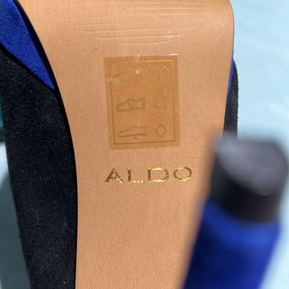 Aldo Color Block Suede Ankle Booties Size 7.  B55 - Picture 10 of 11